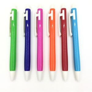 Classic plastic ball pen with Color barrel and white accents