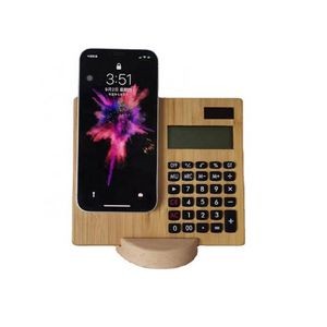 Bamboo magnetic charging wireless charger with Calculator