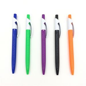 Classic look color barrel plastic click action ball pen