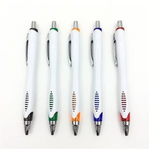 Plastic ballpoint Pen with color trim and silver acccent