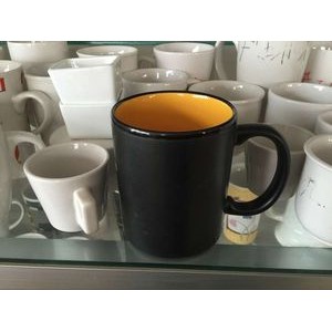 16 Oz Glaze Coffee Mugs w/C Handle w/Color Inside