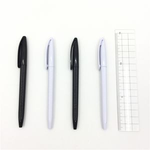 Twist-action simple black/white plastic pen