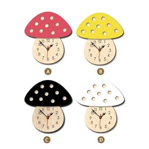 Colorful Mushroom Shape Silent Household Decorative Wall Clock