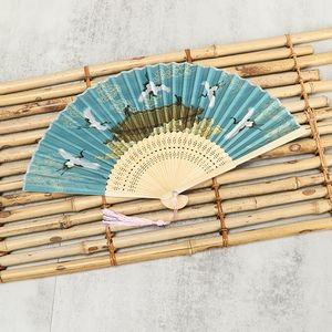 Bamboo Cloth Folding Hand Fan