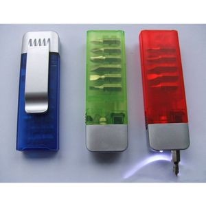 Multi-functional Mini screwdriver tool kit with LED light and clip
