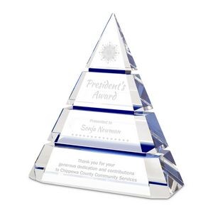 Sapphire Blue Crystal Pyramid Award (8