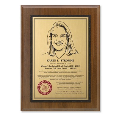Traditional Solid Wood Plaque with Recessed Copy Plate (7" x 9")