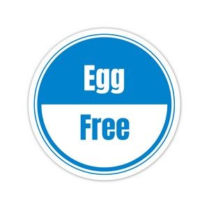 Stock Sticker Circle preprinted with "Egg Free" (1 1/2" diameter)