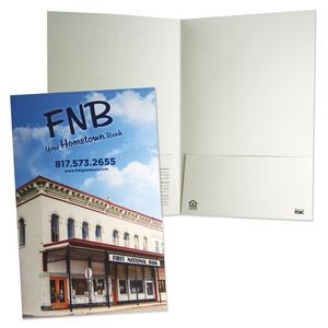 9-1/2"x14-1/2" Square Corners Legal Size Folder Prints Full Color with Two Pockets 4/0