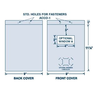 Full Color (4/0) Letter-Size Capacity 2-Piece Cover w/Top Slits for Fasteners (9"x11-1/4")