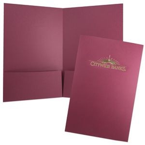 9-1/2"x14-1/2" Foil Stamped Legal Size Folder with Square Corners and Two Pockets 4/0