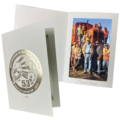 Portrait Format Photo Holder holds 4"x6" Photo with Foil Stamped Imprint