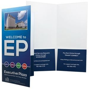 Small Presentation Folder with 2 Pockets (4"x9") Printed Full Color 4/0