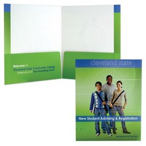 9-1/2" x 11-3/4" Reinforced Edge Presentation Folder with Two Pockets Printed in Full Color 4/0