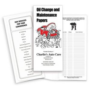 Auto Oil Change and Service Document Wallet Folder (4 1/2"x10 1/4")