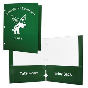 9-1/2" x 11-3/4" Reinforced Edge School Continuous Pocket Folder Printed with PMS Ink