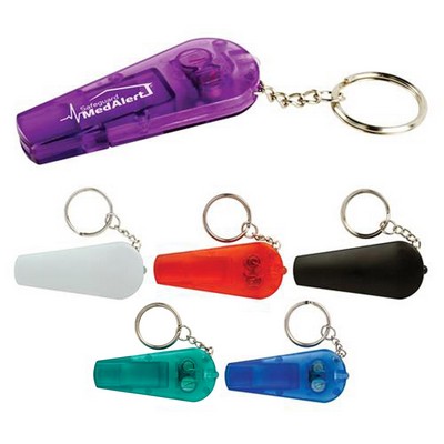 LED Whistle Keychain w/Flashlight