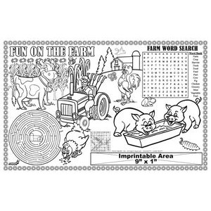 Fun on the Farm - Imprintable Colorable Placemat