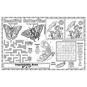 Beautiful Butterflies - Imprintable Colorable Placemat