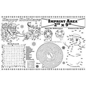 Happy Holidays - Imprintable Colorable Placemat