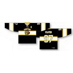 Pro Cut Lace Up Collar Hockey Jersey w/Center Horizontal Stripes