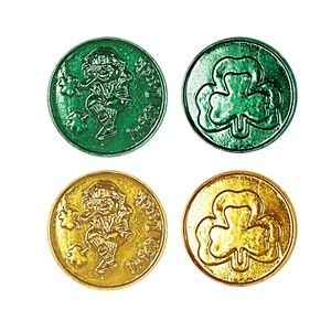 Lucky Leprechaun Plastic Coins w/ Embossed Design