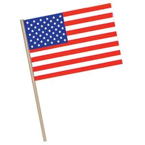 Plastic American Flags w/ 22" Wooden Dowel