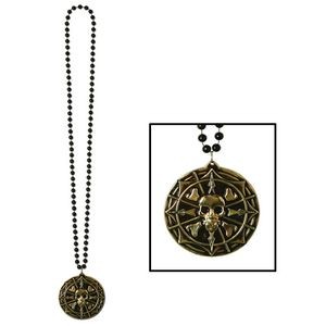 Beads Necklace w/ Pirate Coin Medallion