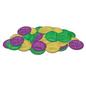 Mardi Gras Plastic Coins w/ Embossed Design