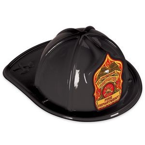Black Plastic Jr Firefighter Hats (CLEARANCE)
