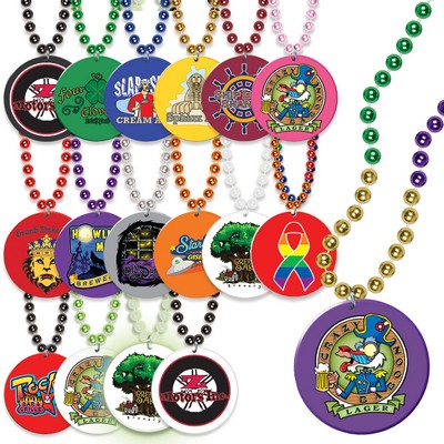 33" Print-n-Toss Beads w/ a 4-Color Process Decal on the Medallion