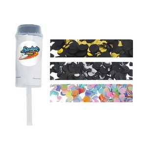 Push Up Black & Silver Confetti Popper w/A Custom Printed Decal