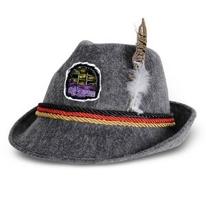 German Alpine Hat w/A Custom Printed Faux Leather Icon