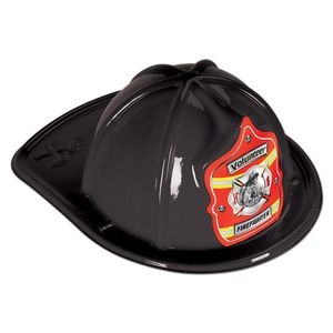 Black Plastic Volunteer Firefighter Hats (CLEARANCE)
