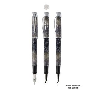 Tornado Acrylic - Silver Lining Fountain Pen - 1.5 Nib