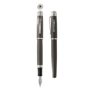 Tornado Platinum Executive - Black Nickel Fountain Pen - 1.5 Nib