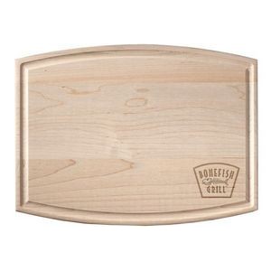 Reversible Solid Maple Cutting Board w/Arched Sides & Juice Groove (9"x12")