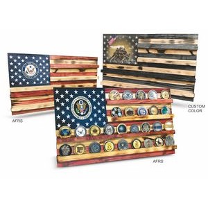 Patriotic Wall-Mounted Challenge Coin Display-(Small)
