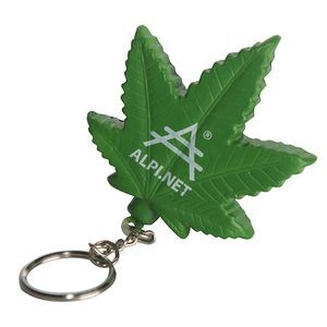 Cannabis Leaf Squeezie® Stress Reliever Key Ring