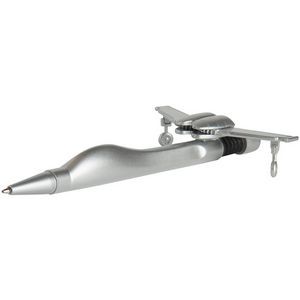 Metallic Silver Ballpoint Clicker Jet Pen