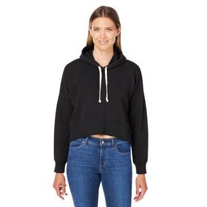 J AMERICA Ladies' Triblend Cropped Hooded Sweatshirt