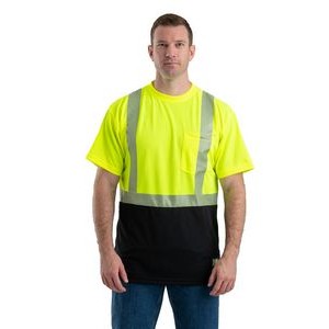 Berne Apparel Unisex Hi-Vis Class 2 Color Blocked Pocket T-Shirt