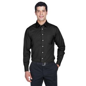 Devon and Jones Men's Crown Collection Tall Solid Stretch Twill Woven Shirt