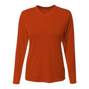 A-4 Ladies' Long-Sleeve Sprint V-Neck T-Shirt