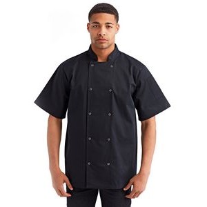 ARTISAN COLLECTION BY REPRIME Unisex Studded Front Short-Sleeve Chef's Jacket
