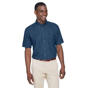 Harriton Men's Short-Sleeve Denim Shirt