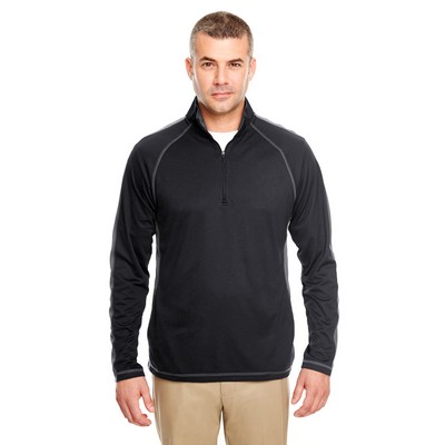 ULTRACLUB Adult Cool & Dry Sport Quarter-Zip Pullover with Side and Sleeve Panels