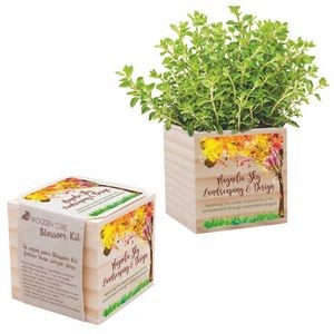 Wooden Cube Blossom Kit w/Seed Packet & Cube Planters