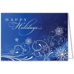 Blue Swirl Holiday Card