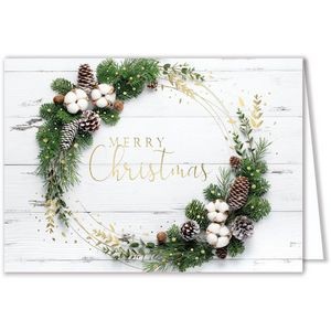 Pine Cone Wreath Holiday Card